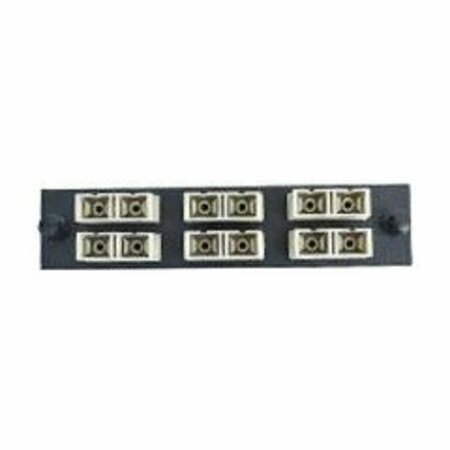 SWE-TECH 3C LGX Comp Adapter Plate featuring a Bank of 6 Duplex SC Conn in Beige for OM1 and OM2 applications FWT68F3-11060